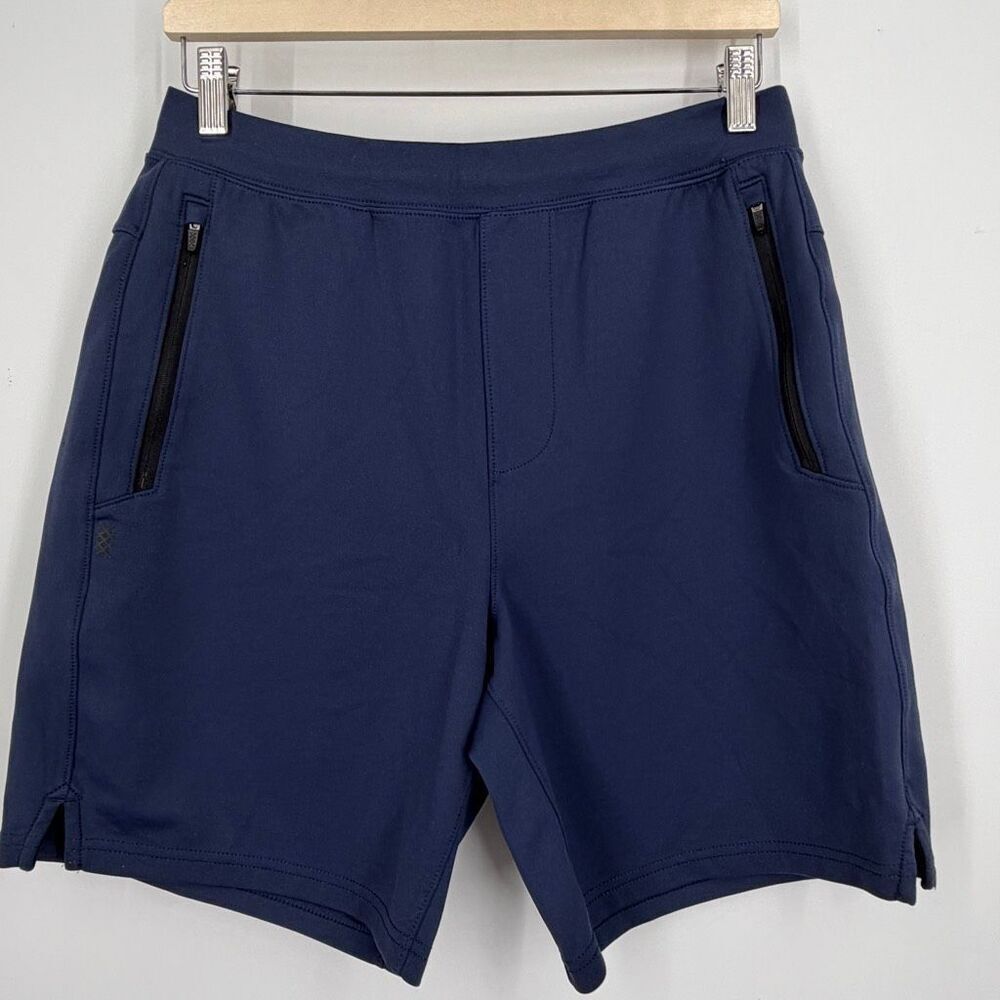 Rhône Navy Blue Zipper Pockets Athletic Gym Training Shorts Size Medium